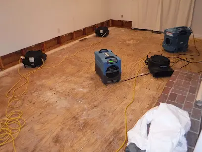 Drying equipment set in a Stamford, CT basement