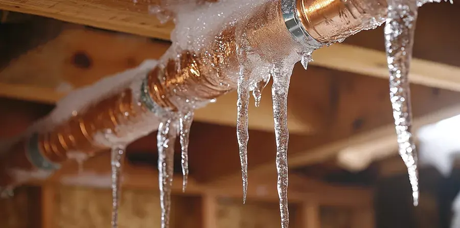 Frozen and burst pipe water damage in a Stamford, CT home