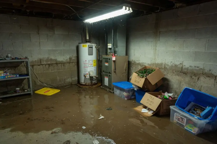 Water heater failure flooding a Stamford, CT basement